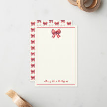 Cute Red and Cream Gingham Bow