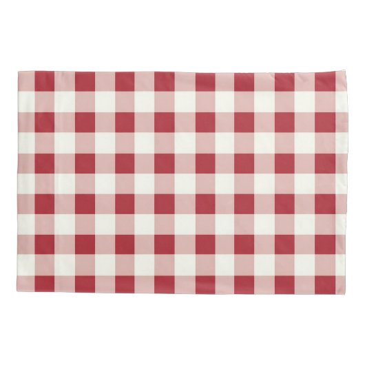 Cute Red and Cream Gingham Kussensloop (Achterkant)