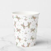 Cute Red and Green Candy Cane Bow Holiday Papieren Bekers (Rechts)