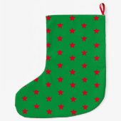 Cute red and green stars Patroon Grote Kerstsok (Achterkant)