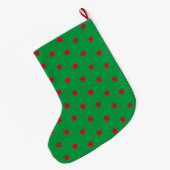 Cute red and green stars Patroon Grote Kerstsok (Achterkant (Hangend))
