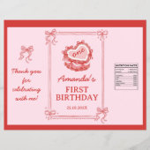 Cute Red and Pink Bow Cake Party Chip Bag Wrapper Flyer (Voorkant)
