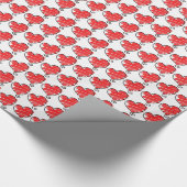 Cute Red and White Hearts Valentine Cadeaupapier (Hoek)