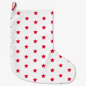 Cute red and white stars grote kerstsok (Voorkant)