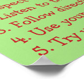 Cute Red Apple Custom Classroom Rules Poster (Hoek)