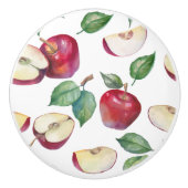 Cute Red Apple Fruit Pattern Keramische Knop (Voorkant)