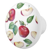 Cute Red Apple Fruit Pattern Keramische Knop (Rechts)