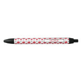 Cute Red Apple Pattern Gepersonaliseerd Zwarte Inkt Pen (Voorkant)