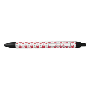Cute Red Apple Pattern Gepersonaliseerd Zwarte Inkt Pen