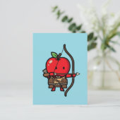Cute Red Apple Samurai Archer Yumi Bow Briefkaart (Staand voorkant)