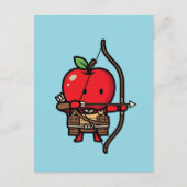 Cute Red Apple Samurai Archer Yumi Bow  Briefkaart (Voorkant)