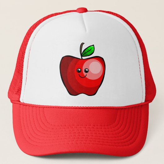 Cute Red Apple Trucker Pet (Voorkant)