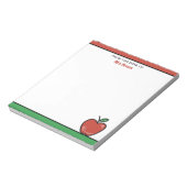 Cute Red Apple van het bureau van de leraar naam Notitieblok (Linkerzijde)