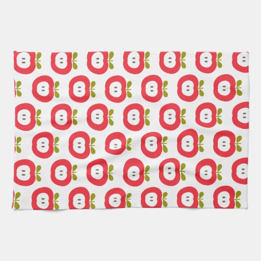 Cute Red Apples Theedoek (Horizontaal)