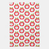 Cute Red Apples Theedoek (Verticaal)