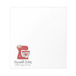 Cute Red Bakery Cake Mixer Notepad Notitieblok