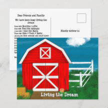 Cute Red Barn Drawing Living the Dream