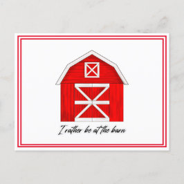 Cute Red Barn Tekening | Ik ben eerder bij de Barn Briefkaart