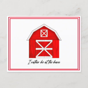 Cute Red Barn Tekening   Ik ben eerder bij de Barn Briefkaart