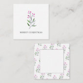 Cute Red Berries en Holly Waterverf Kerstmis Notitiekaartje (Voorkant / Achterkant)