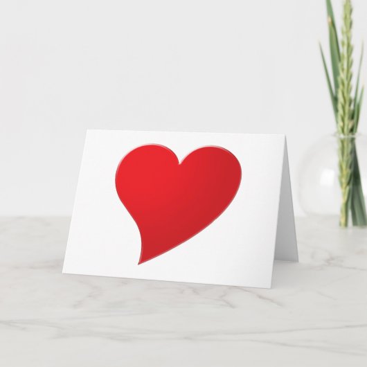Cute red big hart aangepaste script minimaliseert  kaart (Voorkant)