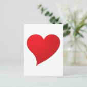 Cute red big hart minimaliseert moderne elegant briefkaart (Staand voorkant)