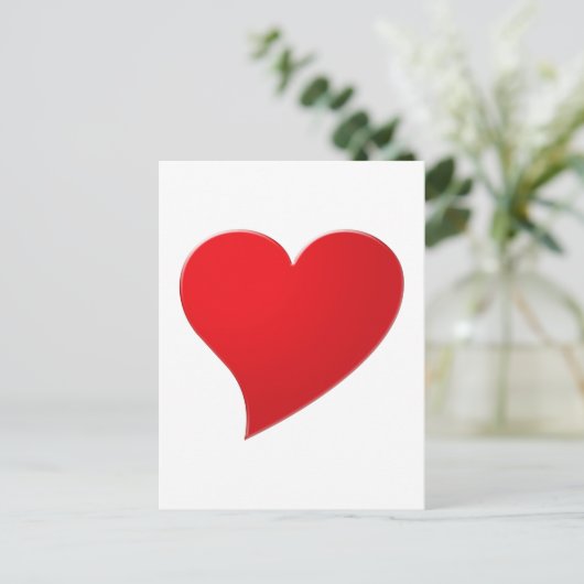 Cute red big hart minimaliseert moderne elegant briefkaart (Staand voorkant)