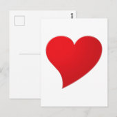 Cute red big hart minimaliseert moderne elegant briefkaart (Voorkant / Achterkant)