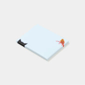 Cute Red Bird & Cat Post-it® Notes (Schuin)