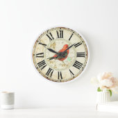 cute red bird roman numeric grote klok (Huis)