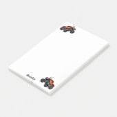 Cute Red Black Aangepaste Monster Truck Post-it® Notes (Schuin)
