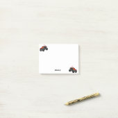 Cute Red Black Aangepaste Monster Truck Post-it® Notes (Op bureau)