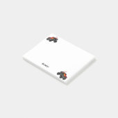 Cute Red Black Aangepaste Monster Truck Post-it® Notes (Schuin)