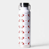 Cute Red Black Hand Drawn Hearts Waterfles (Voorkant)