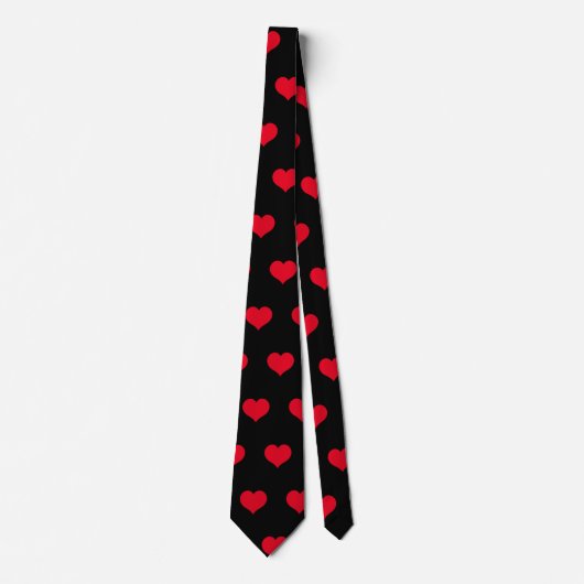 Cute Red Black Heart Valentijnsdag Pattern Love N Stropdas (Voorkant)