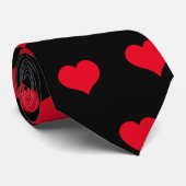 Cute Red Black Heart Valentijnsdag Pattern Love N Stropdas (Opgerold)