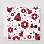 Cute red black lady bugs verjaardagsfeest kaart (Achterkant)