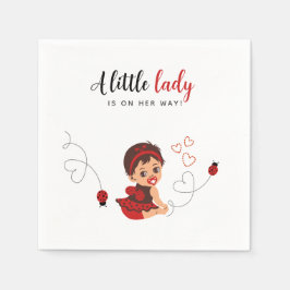 Cute Red Black Ladybug Girl Baby Shower  Servet