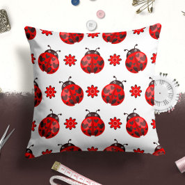 Cute Red Black Ladybug Insect | Sierkussen voor in