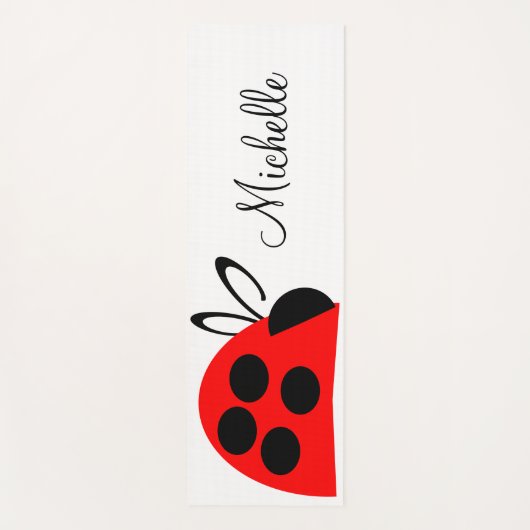 Cute Red Black Ladybug Name Yoga Mat (Voorkant)