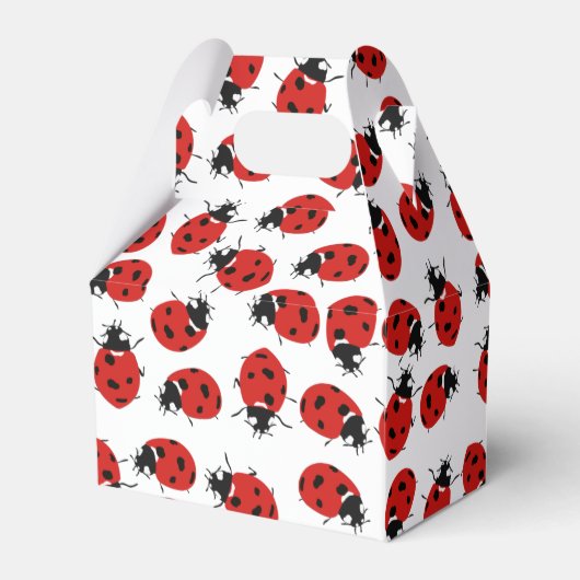 Cute Red & Black Ladybug Pattern Bedankdoosjes (Achterkant)