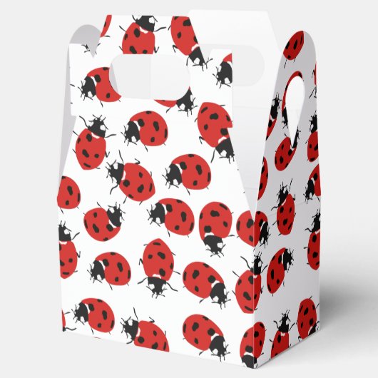 Cute Red & Black Ladybug Pattern Bedankdoosjes (Geopend)
