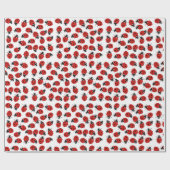 Cute Red & Black Ladybug Pattern Cadeaupapier (Vlak)