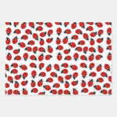 Cute Red & Black Ladybug Pattern Inpakpapier Vel (Voorkant)
