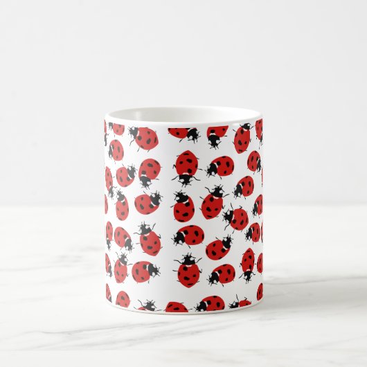 Cute Red & Black Ladybug Pattern Koffiemok (Center)