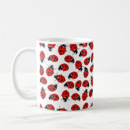 Cute Red & Black Ladybug Pattern Koffiemok