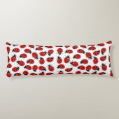 Cute Red & Black Ladybug Pattern Lichaamskussen (Achterkant)
