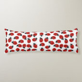 Cute Red & Black Ladybug Pattern Lichaamskussen (Voorkant)