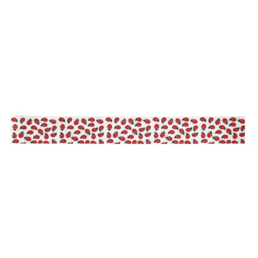 Cute Red & Black Ladybug Pattern Satijnen Lint (Voorkant)