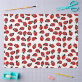 Cute Red & Black Ladybug Pattern Tissuepapier